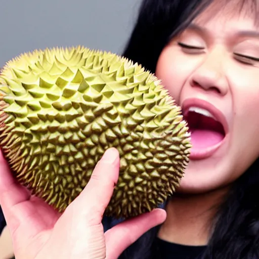 Image similar to two durian as a singer