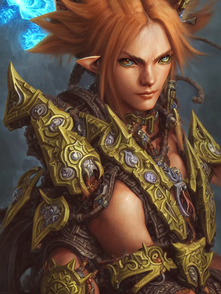 Image similar to World of Warcraft character portrait drawn by Katsuhiro Otomo, photorealistic style, intricate detailed oil painting, detailed illustration, oil painting, painterly feeling, centric composition singular character