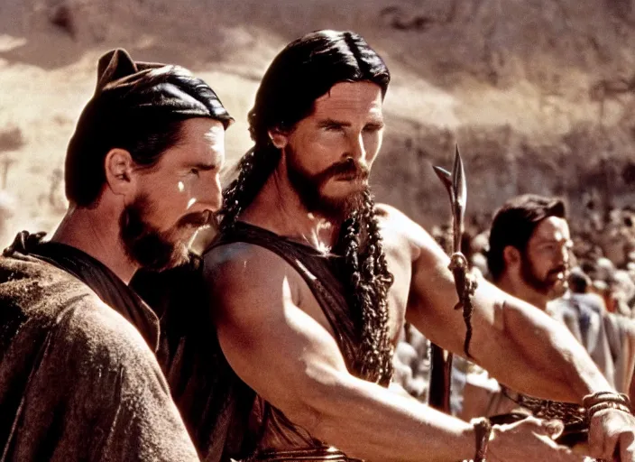 Image similar to film still of Christian Bale as Judah Ben-Hur in Ben Hur 1959