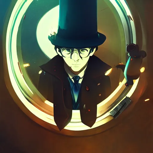 Prompt: Sir Arthur Conan Doyle as Sherlock Holmes, ambient lighting, 4k, anime key visual, lois van baarle, ilya kuvshinov, rossdraws, artstation