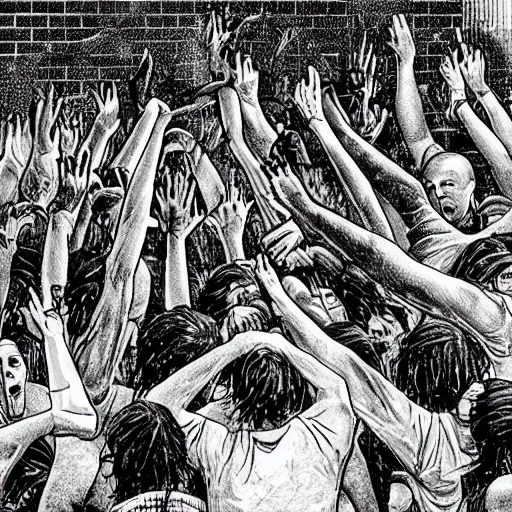 Image similar to moshpit in a public toilet