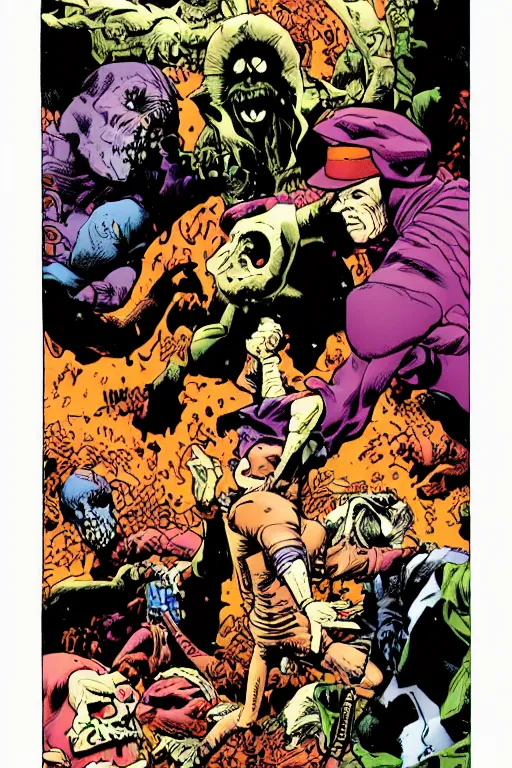 Prompt: halloween is eternal by john romita sr and cory walker and ryan ottley and jack kirby and barry windsor - smith, comic, illustration, photo real