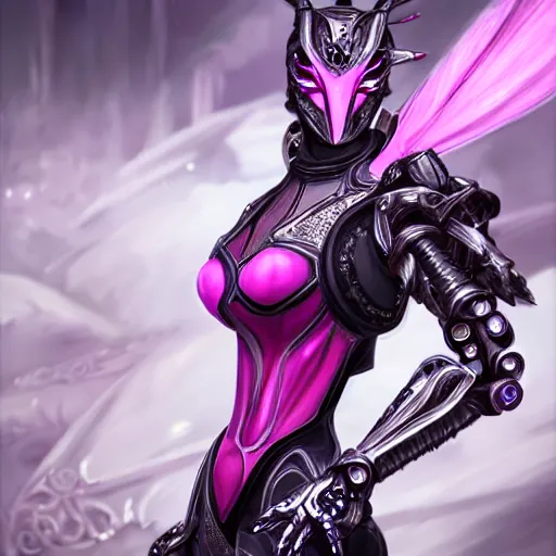 Image similar to highly detailed exquisite fanart, of a beautiful female warframe, but as a robot dragon, shiny silver armor with fuschia accents, engraved, elegant pose, close-up shot, epic cinematic shot, sharp claws for hands, professional digital art, high end digital art, singular, realistic, captura, DeviantArt, artstation, Furaffinity, 8k HD render