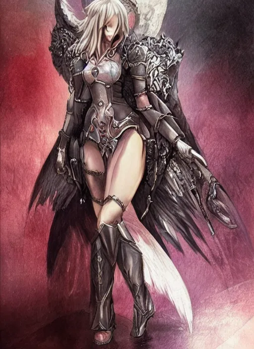 Image similar to concept art. angel knight girl. artsation trending. highly detailed