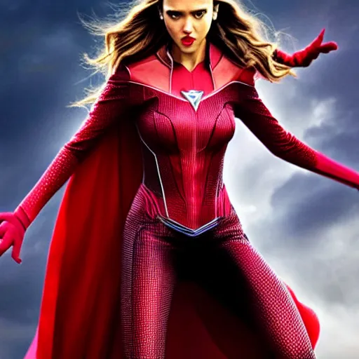 Image similar to Jessica Alba as scarlet witch