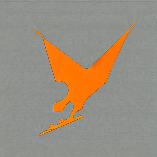 Prompt: Abstract orange high-end premium modern logo of a hawk perching on the letter H, featured on 99designs, gradient.