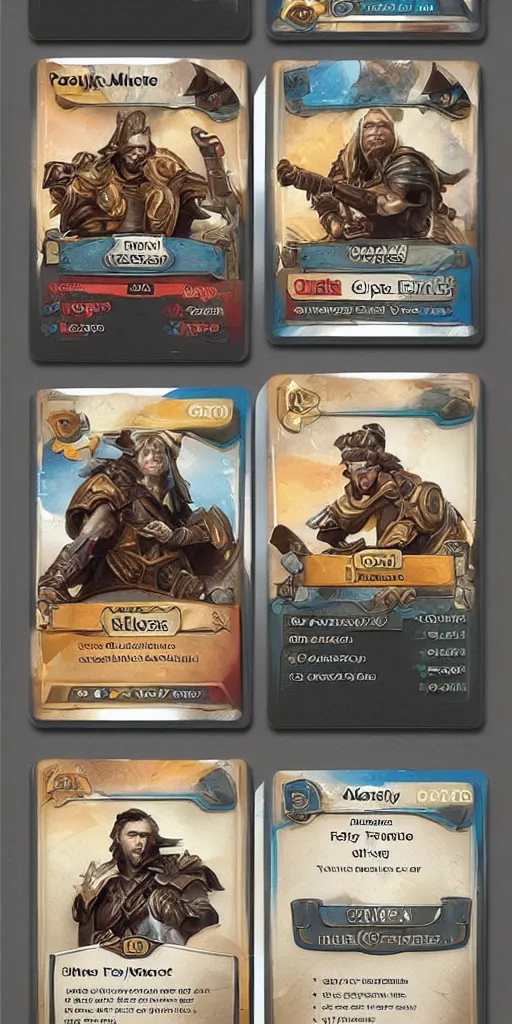 Prompt: professional fantasy trading card game graphic template editable in photoshop