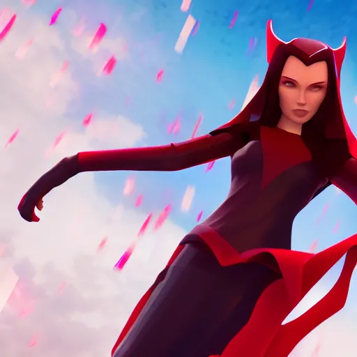 Image similar to still of scarlet witch in roblox, roblox art style, roblox aesthetic, artstation, cgsociety contest winner