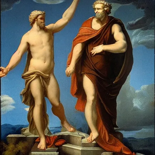 Prompt: Zeus and Ganymede.