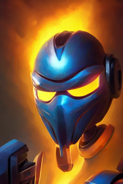 Image similar to epic mask helmet robot ninja portrait stylized as fornite style game design fanart by concept artist gervasio canda, behance hd by jesper ejsing, by rhads, makoto shinkai and lois van baarle, ilya kuvshinov, rossdraws global illumination radiating a glowing aura global illumination ray tracing hdr render in unreal engine 5