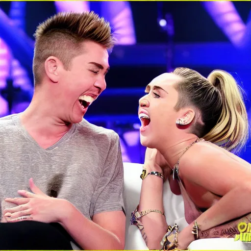 Image similar to Miley Cryus laughing out loud