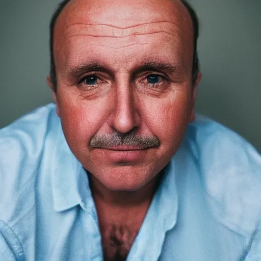 Prompt: “ hyperreal close up 8 k photo of a balding middle aged man ”