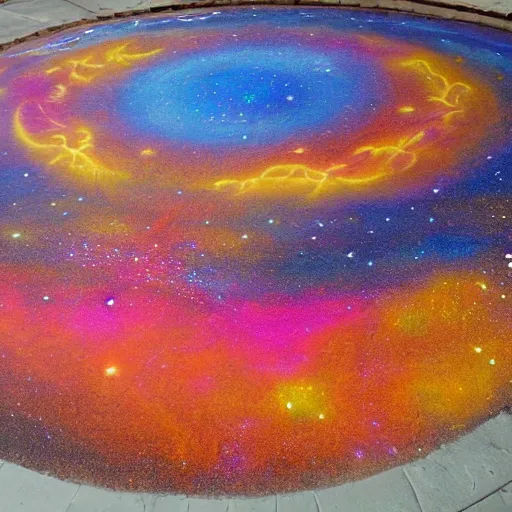 Image similar to Liminal space in outer space, rangoli
