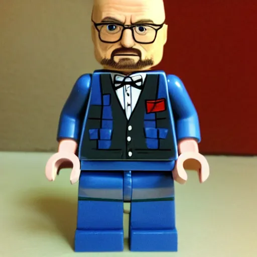 Prompt: walter white lego figure realistic photo