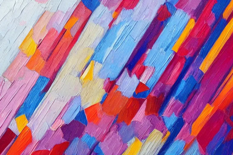 Prompt: abstract geometric oil painting with sharp crisp lines