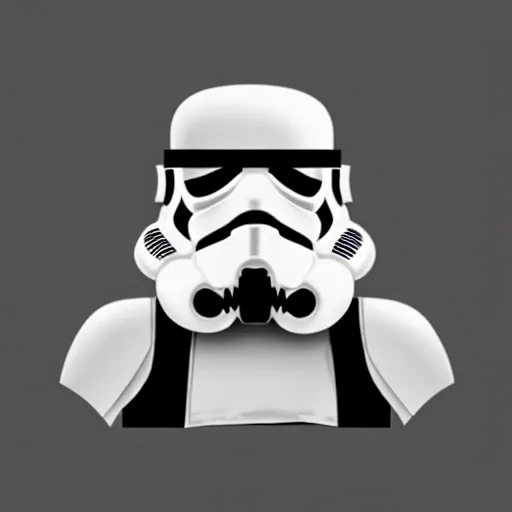 Image similar to individual furry stormtrooper silk screen portrait beeple style