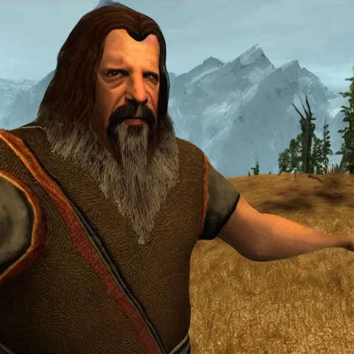 Prompt: The Dude from the Big Lebowski in Skyrim