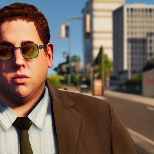 Prompt: jonah hill as a gta v character