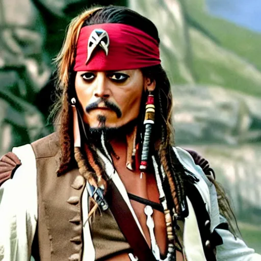 Prompt: Caption Jack Sparrow as a Starfleet officer