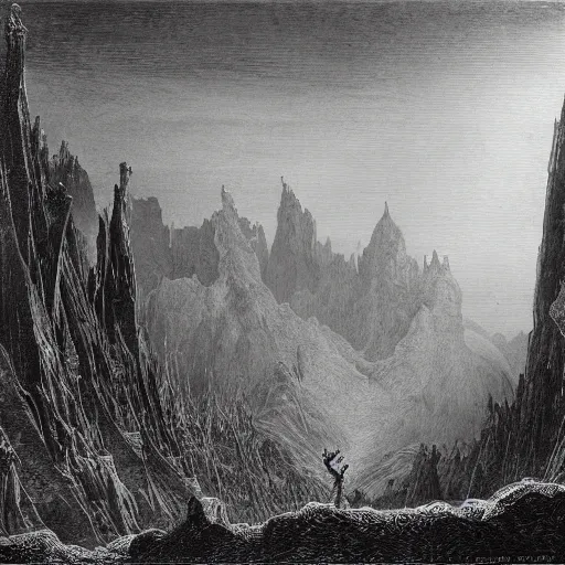 Prompt: painting by gustave dore, epic scale, fantasy