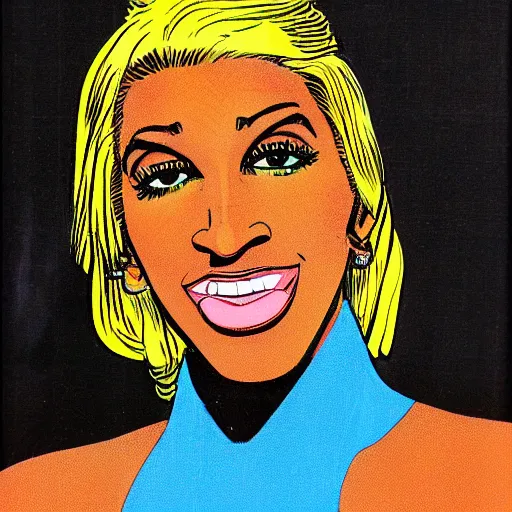 Image similar to a 1 9 8 0 s comic book painting of nene leakes