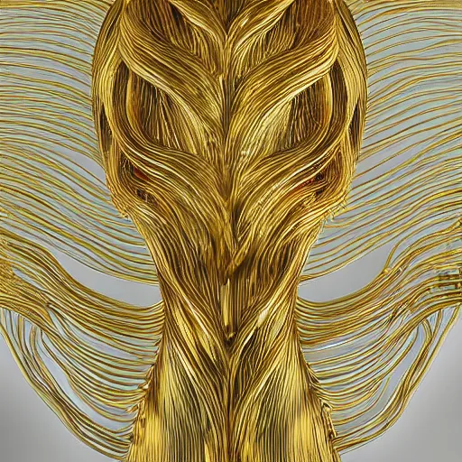 Prompt: a gold wire structure, hollow, beautiful, portrait, artstation, curls n - 9