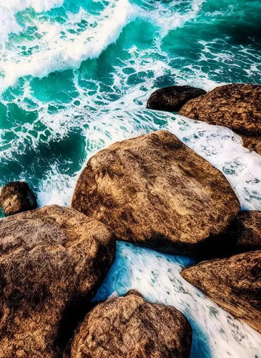 Image similar to beautiful rocks in ocean waves photograph