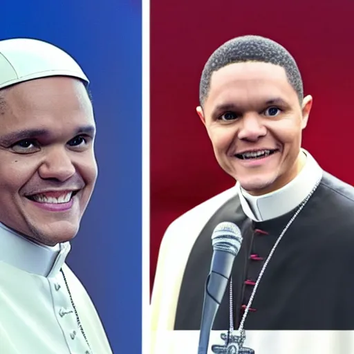 Prompt: trevor noah as the pope