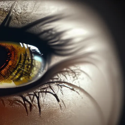 Image similar to hyperrealisitc extremely detailed life like, extreme macro close up of human eye, made in unreal engine 5, octane render, 1 6 k hd, realisitc, ray tracing, detailed, intricate