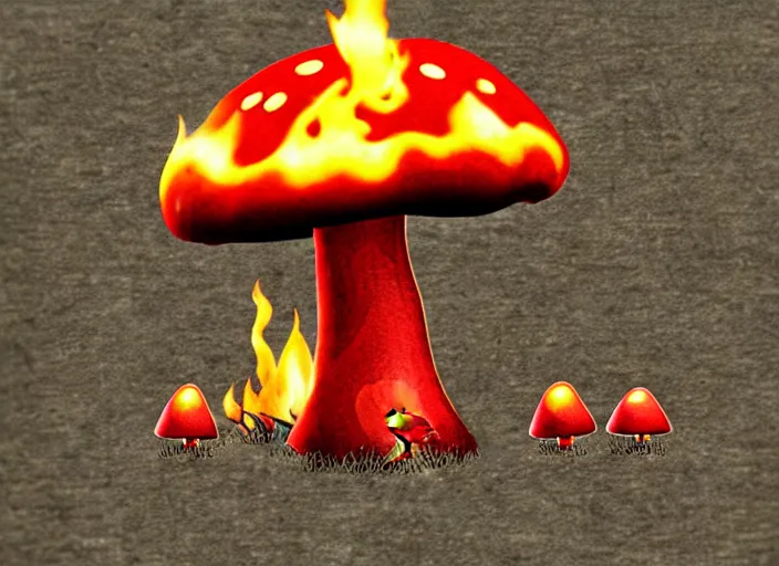 Prompt: mushroom firefighter