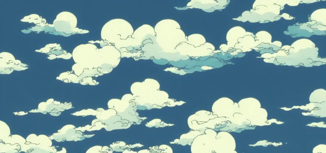 Studio Ghibli Wallpaper, a cloudy day, Stable Diffusion