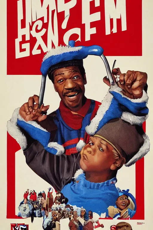 Prompt: poster the movie 1 9 8 8 ussr don't be a menace to south central while drinking your juice in the hood, perfect symmetrical eye, soviet russian winter fur hat with earflaps ushankas vodkra kremlin babushka