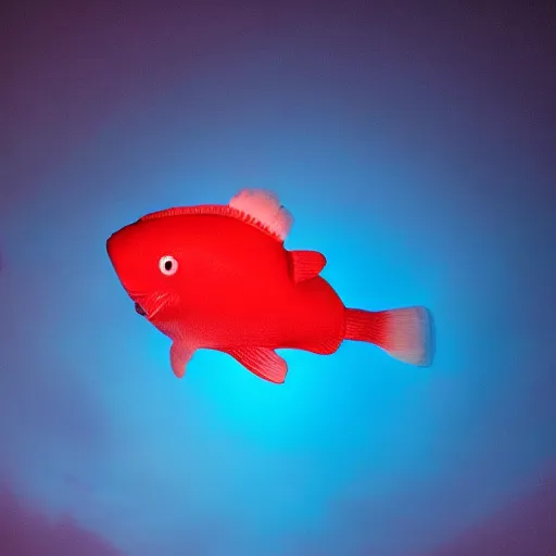 Prompt: a cotton candy fish. dramatic lighting.