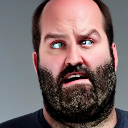 Image similar to Tom Segura looking disgusted