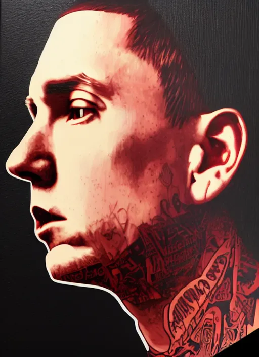 Image similar to Sideview Portrait of Eminem Shepard Fairey