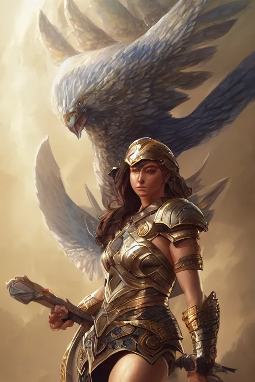 Image similar to amazon valkyrie athena, d & d, fantasy, portrait, highly detailed, headshot, digital painting, trending on artstation, concept art, sharp focus, illustration, art by artgerm and greg rutkowski and magali villeneuve