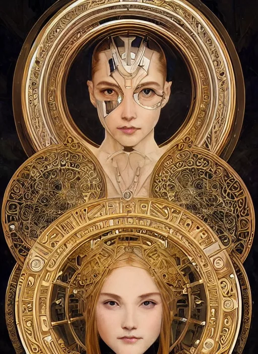 Image similar to mechanical humanoid, masterpiece, intricate, elegant, highly detailed, digital painting, artstation, concept art, smooth, sharp focus, illustration, art by artgerm and greg rutkowski and alphonse mucha and uang guangjian and gil elvgren and sachin teng, symmetry!!, symmetrical, symmetry, mirrored!!!!!