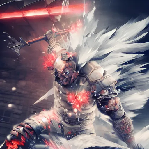 Image similar to a powerful shogun, ultra realistic, hyper detailed, cinematic, action pose, digital art, trending on artstation,