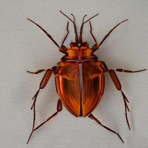 Prompt: taxidermists insect giant shield bug resin block