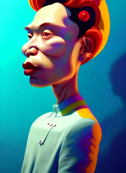 Image similar to colourful caricature - 3 d vfx art - of the sun, art style by james jean & hsiao - ron cheng, character concept art, unreal engine render, digital illustration, sharp, intricate detail, volumetric light, ray tracing, soft light, symmetric, pinterest, artstation, behance,