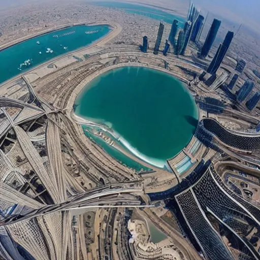 Prompt: image from the top of the burj khalifa