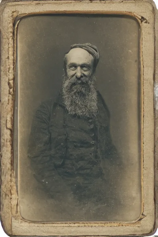 Image similar to a Daguerreotype photograph of a grizzled old sea captain