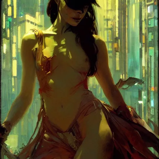 Image similar to cyberpunk, intricate, elegant, highly detailed, greg manchess, mucha, liepke, ruan jia, jeffrey catherine jones, ridley scott