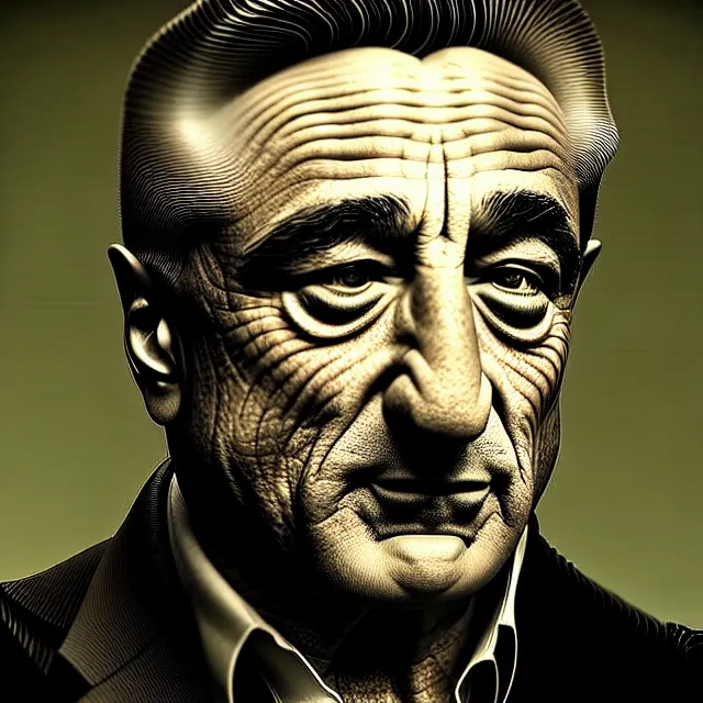 Image similar to epic professional digital art of Robert DeNiro, best on artstation, cgsociety, wlop, Behance, pixiv, astonishing, impressive, outstanding, epic, cinematic, stunning, gorgeous, much detail, much wow, masterpiece.