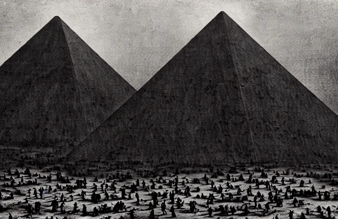 Prompt: light and shade should blend without lines or borders, in the manner of smoke intact flawless ambrotype from 4 k criterion collection remastered cinematography gory horror film, ominous lighting, evil theme wow photo realistic postprocessing photograph by ansel adams the pyramid of figures is drawn together worms eye painting by claude gellee