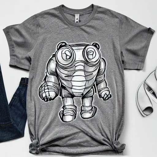 Prompt: tardigrade line art graphic tees