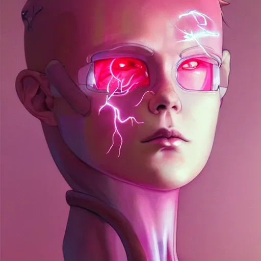 Image similar to prompt : pink lightning portrait soft light painted by james jean and katsuhiro otomo and erik jones, inspired by evangeleon anime, smooth face feature, intricate oil painting, high detail illustration, sharp high detail, manga and anime 1 9 9 9