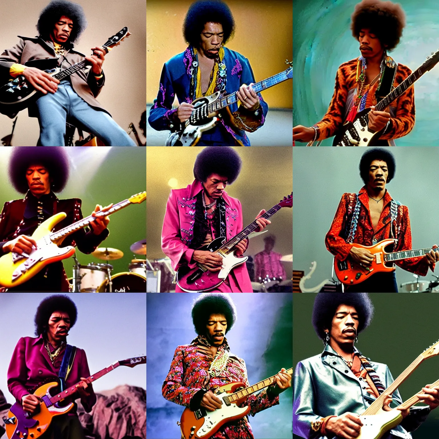 Prompt: UHD movie still of Jimi Hendrix playing guitar