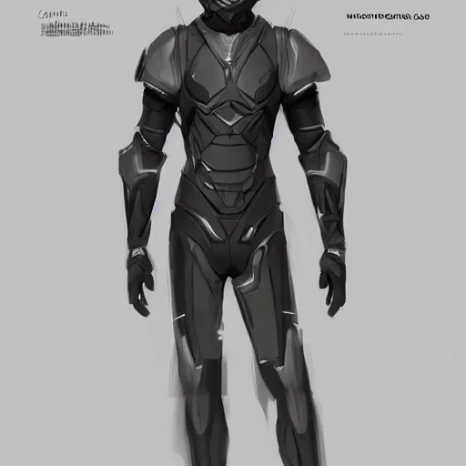 Image similar to concept art, stylized proportions, very long legs, concept design, sketch, human character, science fiction suit, helmet, trending on artstation