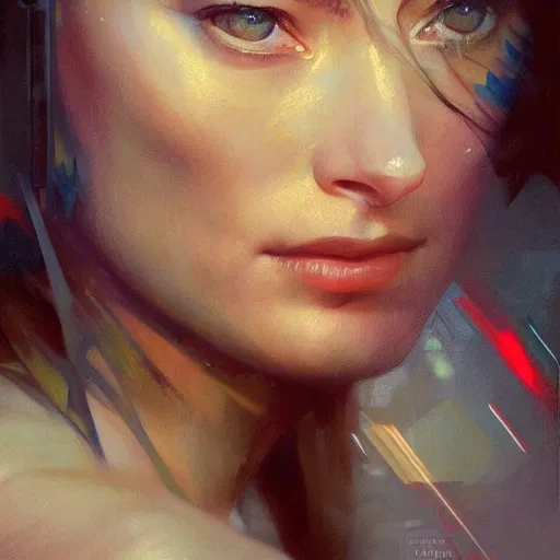 Prompt: olivia wilde, hyperrealistic portrait, bladerunner street, art of elysium by jeremy mann and alphonse mucha, fantasy art, photo realistic, dynamic lighting, artstation, poster, volumetric lighting, very detailed face, 4 k, award winning